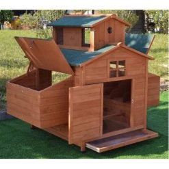 Mia's Pet Supply Chicken Coop Cages Deluxe Large Wood Chicken Coop Backyard Hen House