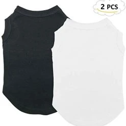 Mia's Pet Supply Chol&Vivi Dog Shirts Clothes, Dog Clothes T Shirt Vest Soft And Thin, 2pcs Blank Shirts Apparel