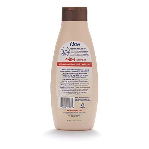 Wholesale Mia's Pet Supply Oster Oatmeal Essentials 4-in-1 Shampoo for Cats & Dogs - Gentle Cleansing & Moisturizing 4 Mia's Pet Supply Hygiene Oster Oatmeal Essentials 4-in-1 Shampoo