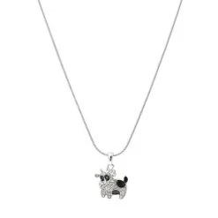Mia's Pet Supply ChelseachicNYC Crystal Black Spot Cow Necklace Mia's Fashion Jewelry