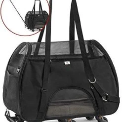 Mia's Pet Supply WPS Airline Approved Removable Wheeled Pet Carrier For Small Pets.
