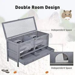 Mia's Pet Supply Wooden Rabbit House & Hamster Cage - Best Price for Small Pets 12 Mia's Pet Supply Rabbit Houses & Accessories PawHut Wooden Hamster Cage Rodent Mouse