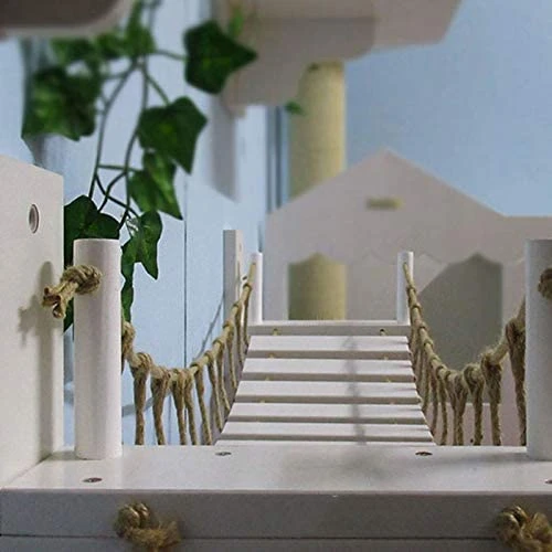 MOCOHANA Wooden Wall-Mounted Cat Bridge with 2 Fixed Brackets - Durable Cat Perch for Climbing & Play 4 Mia's Pet Supply MOCOHANA Wooden Wall-Mounted Cat Bridge With 2 Fixed Brackets Cat Perch Mod