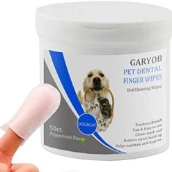 Mia's Pet Supply Hygiene GARYOB Pet Dental Fingers Wipes, Oral Cleansing Teeth Wipes Pads For Dogs And Cats