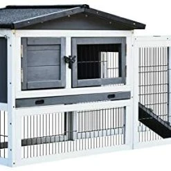 Mia's Pet Supply PawHut Solid Wood Rabbit Hutch