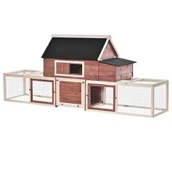 Mia's Pet Supply PawHut 114" Chicken Coop Wooden Large Hen House Rabbit Hutch