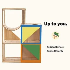 Mia's Pet Supply Mcombo Cat House With Scratcher, Wood Cat Condo Furniture