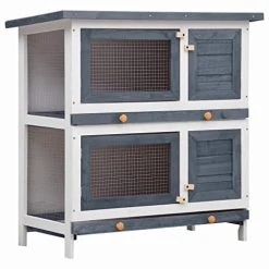 VidaXL Outdoor Rabbit Hutch with 4 Doors - Weather-Resistant Rabbit House & Accessories by Mia's Pet Supply 20 Mia's Pet Supply VidaXL Outdoor Rabbit Hutch 4 Doors Weather Resistant Rabbit Houses & Accessories