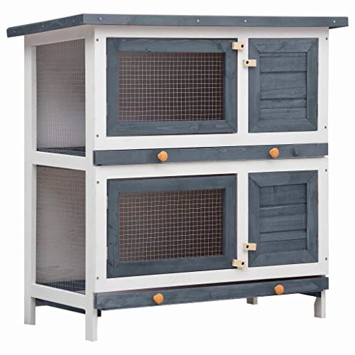 VidaXL Outdoor Rabbit Hutch with 4 Doors - Weather-Resistant Rabbit House & Accessories by Mia's Pet Supply 10 Mia's Pet Supply VidaXL Outdoor Rabbit Hutch 4 Doors Weather Resistant Rabbit Houses & Accessories