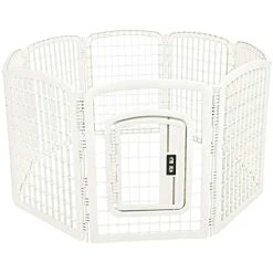 Mia's Pet Supply Plastic Pet Pen Fence Enclosure With Gate - Houses, Pens & Crates