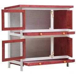 VidaXL Outdoor Rabbit Hutch with 4 Doors - Weather-Resistant Rabbit House & Accessories by Mia's Pet Supply 19 Mia's Pet Supply VidaXL Outdoor Rabbit Hutch 4 Doors Weather Resistant Rabbit Houses & Accessories