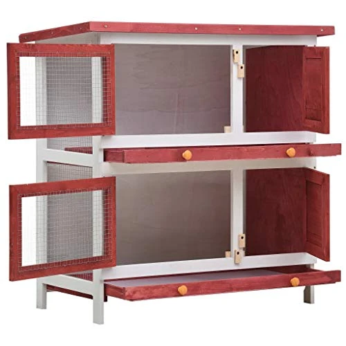 VidaXL Outdoor Rabbit Hutch with 4 Doors - Weather-Resistant Rabbit House & Accessories by Mia's Pet Supply 9 Mia's Pet Supply VidaXL Outdoor Rabbit Hutch 4 Doors Weather Resistant Rabbit Houses & Accessories