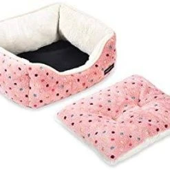 Mia's Pet Supply Cuddler Pet Bed, Pink Polka Dots Bedding