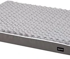 Mia's Pet Supply Ergonomic Foam Pet Dog Bed, 27 X 36 Inches, Grey Bedding