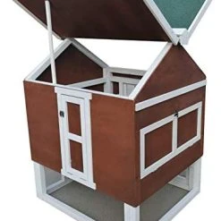 Mia's Pet Supply Omitree Deluxe Wooden Chicken Coop - Sturdy Backyard Hen House for Poultry 14 Mia's Pet Supply Omitree Deluxe Sturdy Wood Frame Plywood Chicken Coop Backyard Hen House Chicken Coop Cages