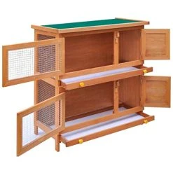 VidaXL Outdoor Rabbit Hutch with 4 Doors - Weather-Resistant Rabbit House & Accessories by Mia's Pet Supply 14 Mia's Pet Supply VidaXL Outdoor Rabbit Hutch 4 Doors Weather Resistant Rabbit Houses & Accessories