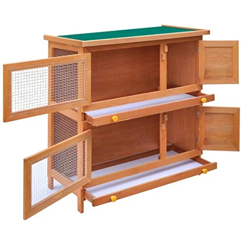 VidaXL Outdoor Rabbit Hutch with 4 Doors - Weather-Resistant Rabbit House & Accessories by Mia's Pet Supply 4 Mia's Pet Supply VidaXL Outdoor Rabbit Hutch 4 Doors Weather Resistant Rabbit Houses & Accessories