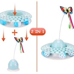 Mia's Pet Supply Funny Automatic Electric Rotating Butterfly & Ball Exercise Kitten Toy