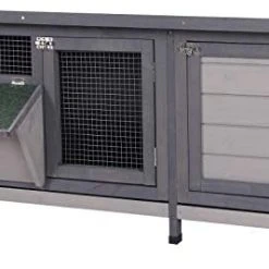 Mia's Pet Supply PawHut Wooden Outdoor Bunny Rabbit Hutch