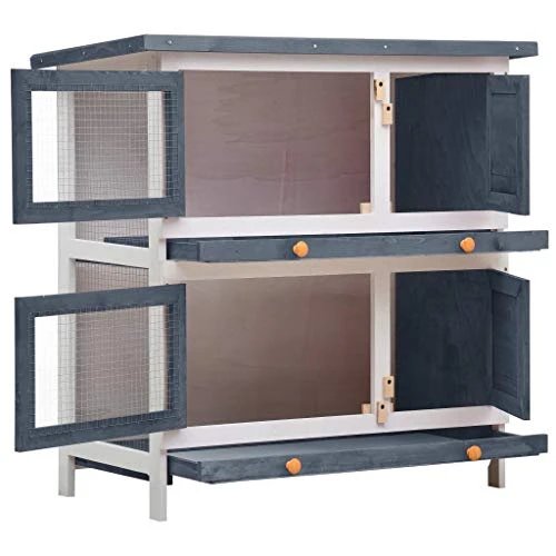 VidaXL Outdoor Rabbit Hutch with 4 Doors - Weather-Resistant Rabbit House & Accessories by Mia's Pet Supply 5 Mia's Pet Supply VidaXL Outdoor Rabbit Hutch 4 Doors Weather Resistant Rabbit Houses & Accessories