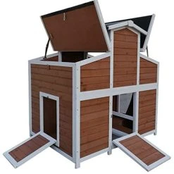 Mia's Pet Supply Chicken Coop Cages Omitree Deluxe Large Backyard Wood Chicken Coop Hen House With 4 Nesting Box