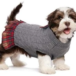 Mia's Pet Supply Kuoser Dog Sweater, Dog British Style Sweater Dress Warm Dog Sweaters Apparel