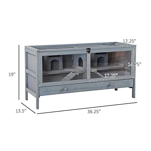 Mia's Pet Supply Wooden Rabbit House & Hamster Cage - Best Price for Small Pets 7 Mia's Pet Supply Rabbit Houses & Accessories PawHut Wooden Hamster Cage Rodent Mouse