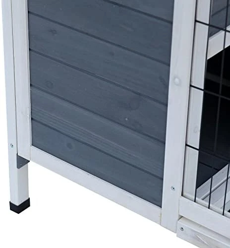 Mia's Pet Supply 36" Raised Outdoor Weatherproof Wooden Rabbit Hutch - Durable Bunny Cage for Outdoor Use 6 Mia's Pet Supply Rabbit Houses & Accessories PawHut 36" Raised Outdoor Weatherproof Wooden Rabbit Hutch Bunny Cage