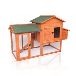 Mia's Pet Supply LAZY BUDDY Chicken Coop, 41” Wooden Chick Cage With Egg Box Chicken Coop Cages