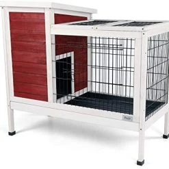 Mia's Pet Supply Petsfit Wood Rabbit Cage With Deeper Not Leakage Removable Tray Rabbit Houses & Accessories