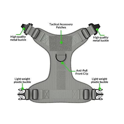 Mia's Pet Supply Tactical Dog Harness Bundle - No Pull Front Clip, MOLLE Vest, Leash & Bag - Peanut Brown (M) 24 Mia's Pet Supply Tactical Dog Harness Bundle Includes Tactical Leash & Tactical Bag. Working Dog MOLLE Vest With Handle, No Pulling Front Leash Clip, Hook & Dog Patch. (M (Neck:16"-22" ; Chest:25"-31"), Peanut Brown) Leashes And Harness