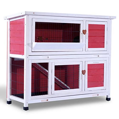 Mia's Pet Supply Lovupet 2-Story Outdoor Wooden Rabbit Hutch & Chicken Coop - Durable & Spacious Design 13 Mia's Pet Supply Lovupet 2 Story Outdoor Wooden Rabbit Hutch Chicken Coop