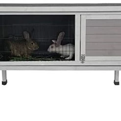 Mia's Pet Supply Rabbit Houses & Accessories Rabbit Hutch 48" Wood House Pet Cage Indoor Outdoor 1-Story Small Animals