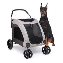 Mia's Pet Supply Large Pet Stroller Breathable Mesh Window