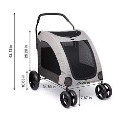 Mia's Pet Supply Large Pet Stroller Breathable Mesh Window