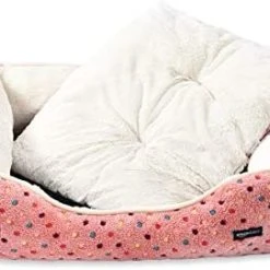 Mia's Pet Supply Cuddler Pet Bed, Pink Polka Dots Bedding