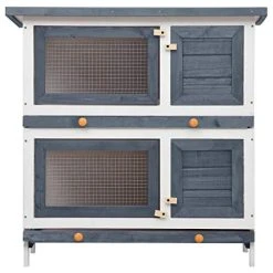 VidaXL Outdoor Rabbit Hutch with 4 Doors - Weather-Resistant Rabbit House & Accessories by Mia's Pet Supply 16 Mia's Pet Supply VidaXL Outdoor Rabbit Hutch 4 Doors Weather Resistant Rabbit Houses & Accessories