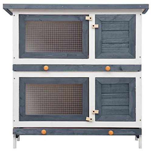 VidaXL Outdoor Rabbit Hutch with 4 Doors - Weather-Resistant Rabbit House & Accessories by Mia's Pet Supply 6 Mia's Pet Supply VidaXL Outdoor Rabbit Hutch 4 Doors Weather Resistant Rabbit Houses & Accessories
