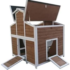 Mia's Pet Supply Chicken Coop Cages Omitree Deluxe Large Backyard Wood Chicken Coop Hen House With 4 Nesting Box