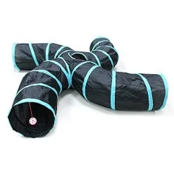 Mia's Pet Supply S-Type Cat Tunnel, 2 Way/3 Way/4 Way/5 Way Collapsible S-Shape