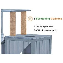 Mia's Pet Supply Mcombo Cat House With Scratcher, Wood Cat Condo Furniture