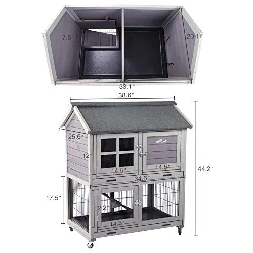 Mia's Pet Supply Aivituvin Rabbit Hutch - Outdoor & Indoor Rabbit House with Run, Durable & Spacious 3 Mia's Pet Supply Aivituvin Rabbit Hutch Outdoor Indoor With Run
