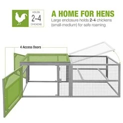 Mia's Pet Supply Chicken Coop Cages 81in Mobile Chicken Coop Multi-Level Hen House