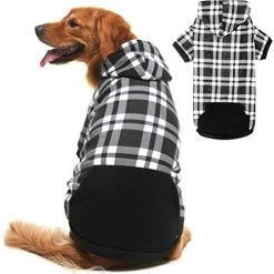 Mia's Pet Supply BINGPET Plaid Dog Hoodie Dog Fleece Sweater