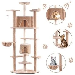 Mia's Pet Supply Tangkula Cat Tree, Kitten Condo Multi-Level Activity Tower Pet Furniture