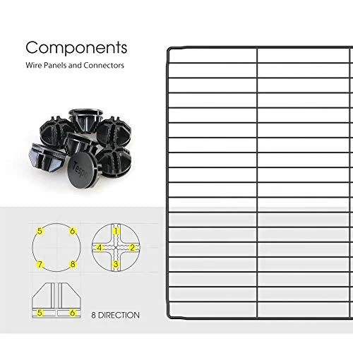 Tespo Pet Playpen - Portable Metal Wire Small Animal Cage for Indoor Use by Mia's Pet Supply 5 Mia's Pet Supply : Tespo Pet Playpen, Small Animal Cage Indoor Portable Metal Wire Yd Fence