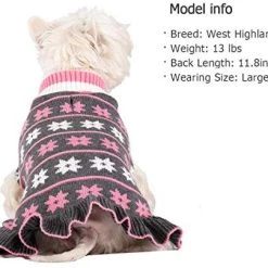 Mia's Pet Supply Turtleneck Dog Sweater Dress Knit Pullover Warm Cat Sweater