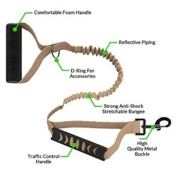 Mia's Pet Supply Tactical Dog Harness Bundle - No Pull Front Clip, MOLLE Vest, Leash & Bag - Peanut Brown (M) 26 Mia's Pet Supply Tactical Dog Harness Bundle Includes Tactical Leash & Tactical Bag. Working Dog MOLLE Vest With Handle, No Pulling Front Leash Clip, Hook & Dog Patch. (M (Neck:16