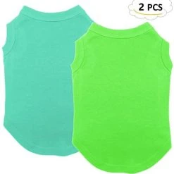 Mia's Pet Supply Chol&Vivi Dog Shirts Clothes, Dog Clothes T Shirt Vest Soft And Thin, 2pcs Blank Shirts Apparel
