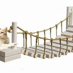 Mia's Pet Supply MOCOHANA Wooden Wall-Mounted Cat Bridge With 2 Fixed Brackets Cat Perch Mod